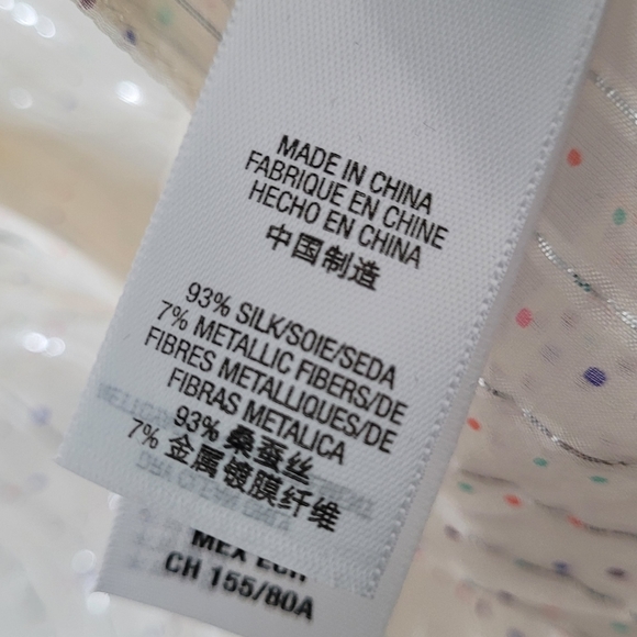 Juicy Couture Silk Button Down Shirt Sheer w Metallic Fiber Pinstripes XS - Picture 12 of 13